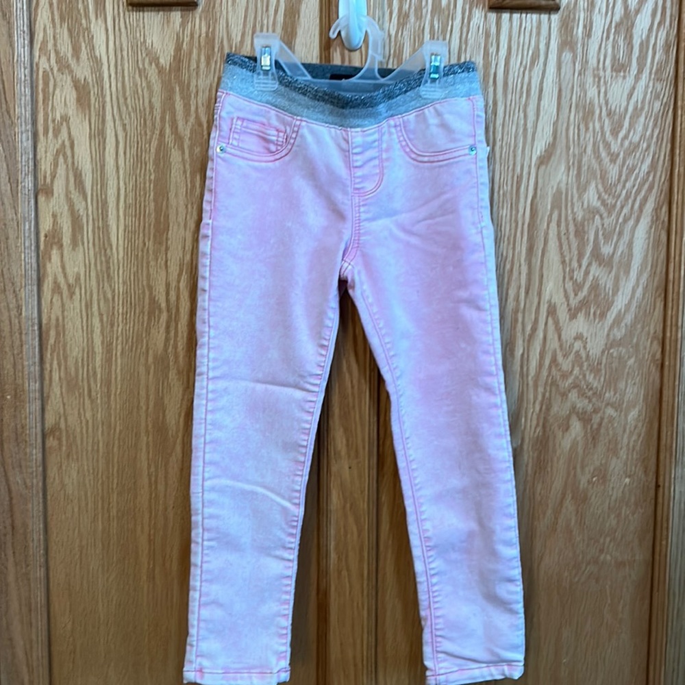 Girls pink stretch jeans size 7